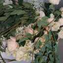Suncalla 36 Pcs Champagne Artificial Flowers Bouquet Set 8 Kind Faux Delphinium Rose Peony Chrysanthemum Hydrangea Baby's Breath Florals with Greenery Long Stem for Wedding Table Vase Decor