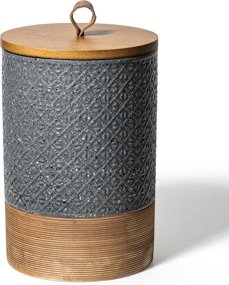 Miamolo Large Food Storage Jar Coffee Container with Lids, Ceramic Coffee Canister for Sugar Spice Cookie Ground Coffee - Kitchen Pantry, Housewarming Weeding Gift - Gray & 64 fl.oz (Grey)