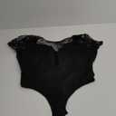 Women's Mesh Bodysuit Short Sleeve Top Crew Neck Sheer T Shirt Body Suit Leotard Blouse, Black, Size 2XL)