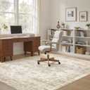 Washable Area Rugs 7x9, Soft Large 7x9 Rugs for Living Room Non-Slip Vintage Beige Indoor Carpet Stain Resistant Rugs for Dining Room Bedroom Nursery Kid & Pet Friendly