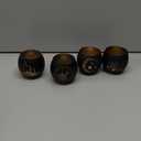 Ramadan Table Decor 4 Pcs, Elegant Black & Gold Glass Tealight Candle Holders, Votive Candle Holders Ramadan Decorations for Home, Eid Mubarak Decorations, Islamic Gifts for Home