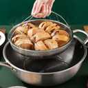 Kichvoe Steamer Basket Stainless Steel,Vegetable Steamer Basket with Handle for Pan and, Pan Steamer Basket Insert, Strainer and Rice Washer Silver, 52Q06K109Q5