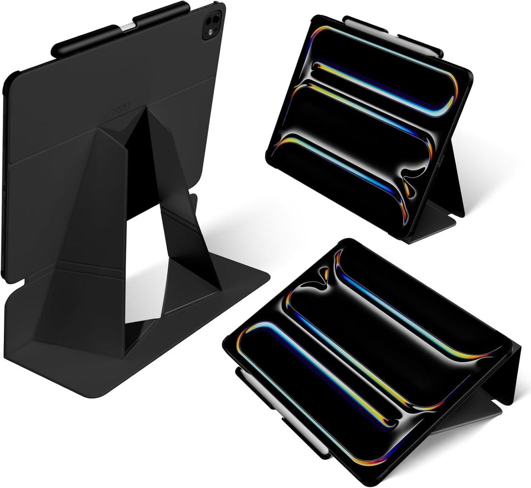 MOFT Folio iPad Air 13 inch (M2) Case with Detachable Pencil Holder, Lightweight & Protective,Durable MOVAS Material and Comfortable Touch Perfect for Browsing,Drawing, Studying, Sidecar, Jet Black (iPad Air 13"(M2), Jet Black)