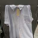 Women's Blouse Tops Cotton Casual Button Down Shirt Dress Tops Loose Tunic Shirt size M