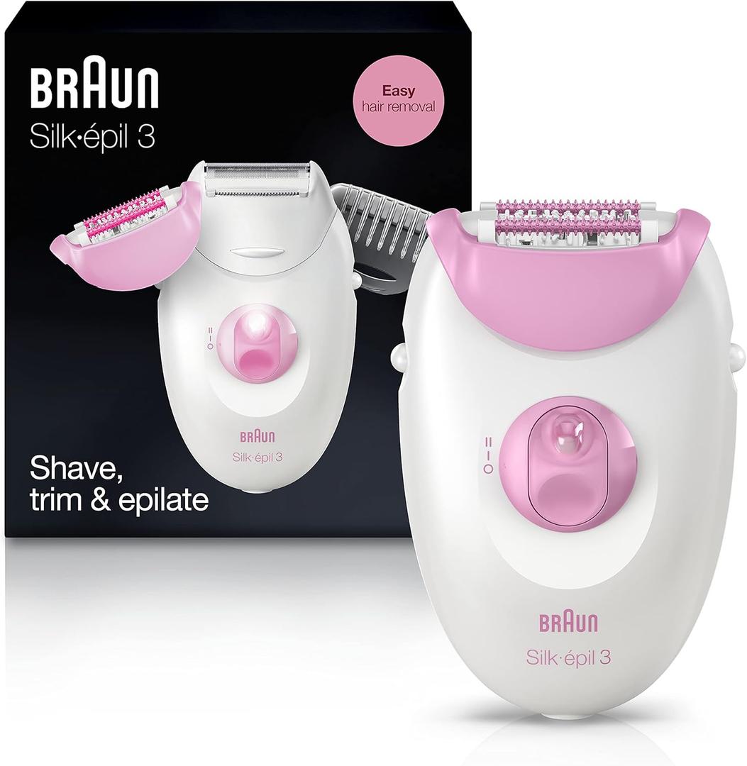 Braun Epilator Silkepil 3 3270, Hair Removal Device, Epilator for Women, Shaver & Trimmer, Hair Removal