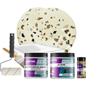 Beyond Paint Oxford Bronze Flecks Countertop Makeover Kit with Paint, Sealer, Flecks, and Tools for Countertops, Off White