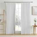 Snow White Blackout Curtains (50 x 92-inch Long) Modern Rustic Linen Pinch Pleated Drapes for Living Room with Hooks Textured Curtains for Patio Door Playroom 2 Panels