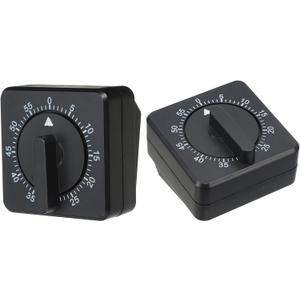 PATIKIL 60-Minute Visual Countdown Timer, 2 Pcs Mechanical Wind Up Timer for Home Kitchen Cooking Classroom Study Tool, Black