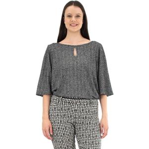 Zac & Rachel Women's Wide Rib Knit Top with Lurex (Medium)