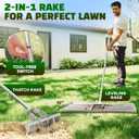 Oris Garden Lawn Leveling Rake 30 inch - Ground Leveler for Yard, Sand, Soil, Grass - Dirt Leveling Tool, Heavy Duty Stainless Steel rakes for Golf, Grading, Gravel (30" Leveling + Thatch Rake)
