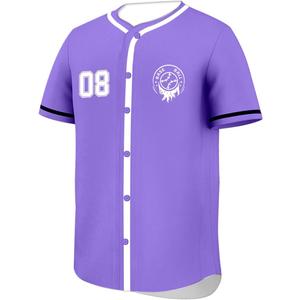 Baseball Jersey - Breathable, Reinforced Stitching | Stylish Sportswear & Streetwear (Large, Purple)