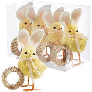 RAZ Imports Box of Chick Napkin Rings, 6 inches