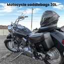Motorcycles Saddlebags, 30L Large Capacity Saddle Bags, PU Leather Motorcycle Luggage Bag Universal Motorcycle Accessories for Sportster Softail Dyna V-star Shadow,Black