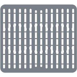 GSlife Silicone Sink Protector Mat for Kitchen - Food Grade Thickened Mat with 3 Reserved Holes, Heat Resistant, Dishwasher Safe, 12.8" x 11.2", Grey