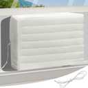 Air Conditioner Covers for Inside, Insulated Airconditionercover for Winter, Window AC Cover with Drawstring Double Insulation, Wall airconditioner Winter cover, White, M(21"x15"x3.5")