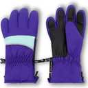 Andy & Evan Kids' Zip Gloves, Waterproof Winter Snow Gloves, Side Zippers, Touchscreen, Ski Snowboard Sledding, Warm Fleece Palms (7-8, Purple)