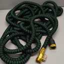 50 ft Expandable Garden Hose w/10 Functions Spray Nozzle, Water Hoses with 3/4" Solid Brass Connector, Flexible Lightweight Hose Expanding Water Pipe for Car Washing, Gardening