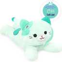 Onsoyours Original Heatable & Weighted Rainbow Cat Stuffed Animals, 15" Microwavable Kitten Plushie for Warmth & Comfort - Cute Plush Toys for Kids and Adults