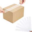 100 Pack Clear Packing Tape Precut Return Tape Strips Bulk Packaging Mailing Sheets Banded Strip for Sealing Moving Shipping Mailing Wrapping Decoration, Office, Home Business, Warehouse(2'' X 18'')