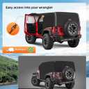 Waterproof Cab Covers Fit for Wrangler 2007-2025 JK JL 2 Door, Scratchproof Inner Cotton Car Cover with Driver Door Zipper Windproof Straps All Weather UV Protection