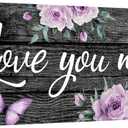 KREATIVE ARTS Love You More Canvas Wall Art with Love Quotes Rustic Farmhouse Bedroom Signs Framed Wall Decor for Couples 20x48 Inch Vintage Rose and Butterfly Giclee Prints Above Bed