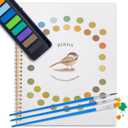 Dancart 10.2" x 8.2" Watercolor Books with Outlines, Beginner Watercolor Painting Set With 12 Colors Tin Box & 3 Brushes, Multi-Theme Watercolor Painting Kit for Beginners, Teens & Adults (Bird)