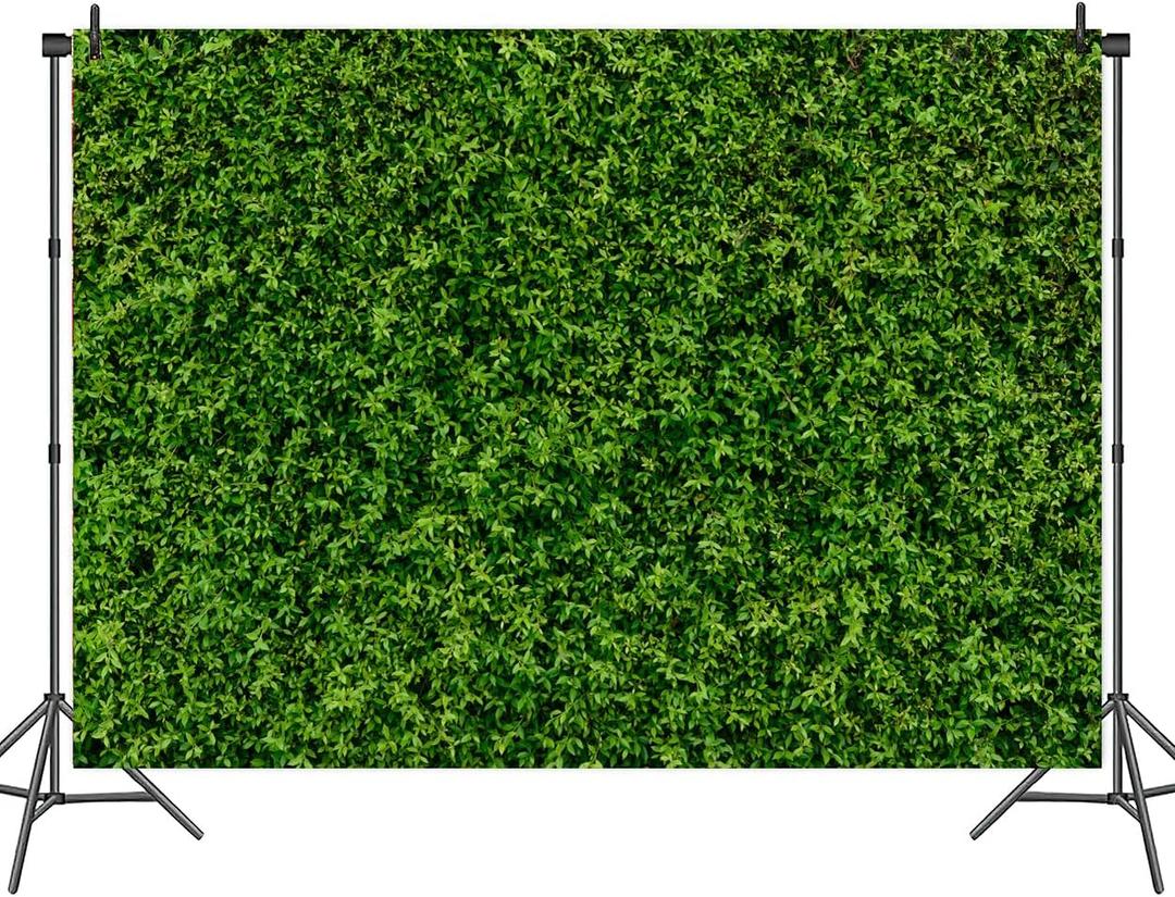20x10ft Green Grass Wall Backdrop Green Leaves Background Backdrop for Party Wedding Birthday Party Newborn Baby Decor Banner Photo Studio Props (Pink White)