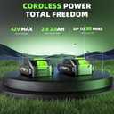 21V Weed Wacker Cordless & Lawn Edger, 9000RPM Electric Weed Eater with 2x2.0Ah Battery, 12" Auto Line Feed String Trimmer with 8 Pcs Spools, Lightweight Edger Lawn Tool for Yard, Green