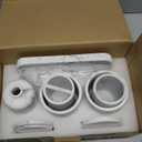 ZCCZ White Marble Bathroom Accessories Set 6 Pieces - Toothbrush Holder, Lotion Dispenser, Qtip Container, Vanity Tray, Tumbler - Countertop Organizer for Bathrooms - Elegant and Functional Dcor Set