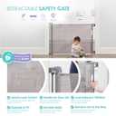 Regalo Safety 50" Extra Wide Retractable Baby Gate, Mesh Safety Gate for Doorways, Hallways & Bottom of Stairs, Hardware Mounted Gate for Babies, Toddlers & Pets, Lock Indicator Window, Gray