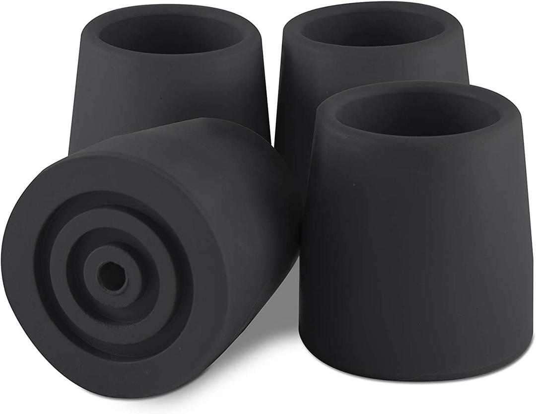 Anti Skid Rubber Tips 1 1/8" (Pack of 4) for Tactical Walking Stick Walker/Commode Tips,