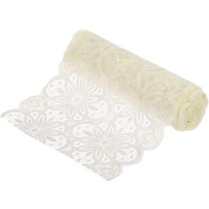MECCANIXITY Lace Ribbon 5 Yards 7 Inch Lace Flower Trim for Craft Gift Wrappers Headbands Wedding Light Beige