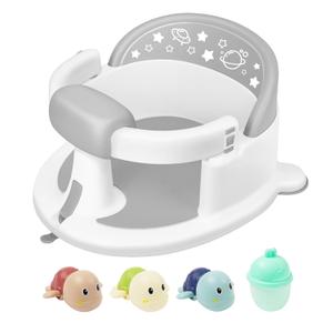 Baby Bath Seat for Babies 6 Months & up, Baby Bathtub Chair, Non-Slip Toddler Bath Support, Sit Up Bath Seat for Baby, Safe Infant & Newborn Bathtub Chair with Soft Cushion, Gray