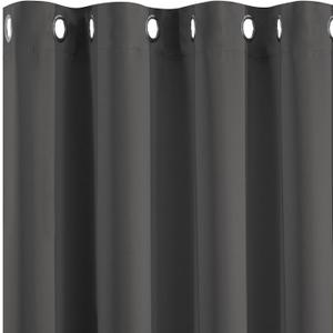 Yakamok 72 Inch Long Blackout Curtains for Bedroom, Thermal Insulated Room Darkening Curtains, Light Blocking Blackout Drapes for Living Room- 2 Panels,52x72 Inch, Charcoal Grey
