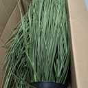 2-Pack Artificial Cattail Reed Grass, 35in Artificial Indoor Outdoor Fake Onion Grass Plant, Home Office Decorative Artificial Plants in Pot Faux Plant Greenery, Housewarming Gift, Green