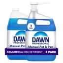 Dawn PRO Manual Pot and Pan Detergent, Dish Soap Liquid for Dishwashing by Hand, Bulk Concentrate for Commercial Use, 1 gal (Case of 2), 128 Fl Oz