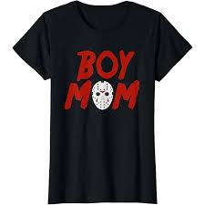 Mama's Boy Halloween Boy Mom T-Shirt S, Black