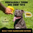 Indestructible Dog Ball - Lifetime Replacement - Durable Dog Toy for Aggressive Chewers - Safe, Non-Toxic Natural Rubber - Chew, Tug & Fetch - Tough, Heavy Duty Chew Toy - 4 (Softball Size)
