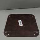 Oirlv Premium Leather Valet Tray for Men Jewelry Organizer, Desktop Storage,Key Wallets Cell Phones Catchall Tray Nightstand or Dresser Organizer Plate (Coffee)