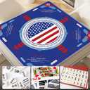 32.5 Inch American Mahjong Mat for Table, Non-Slip & Noise Reduction Gaming Mat with Drawstring Bag, Perfect for Poker, Board Games, Card Games, Tile Games, and Dominoes