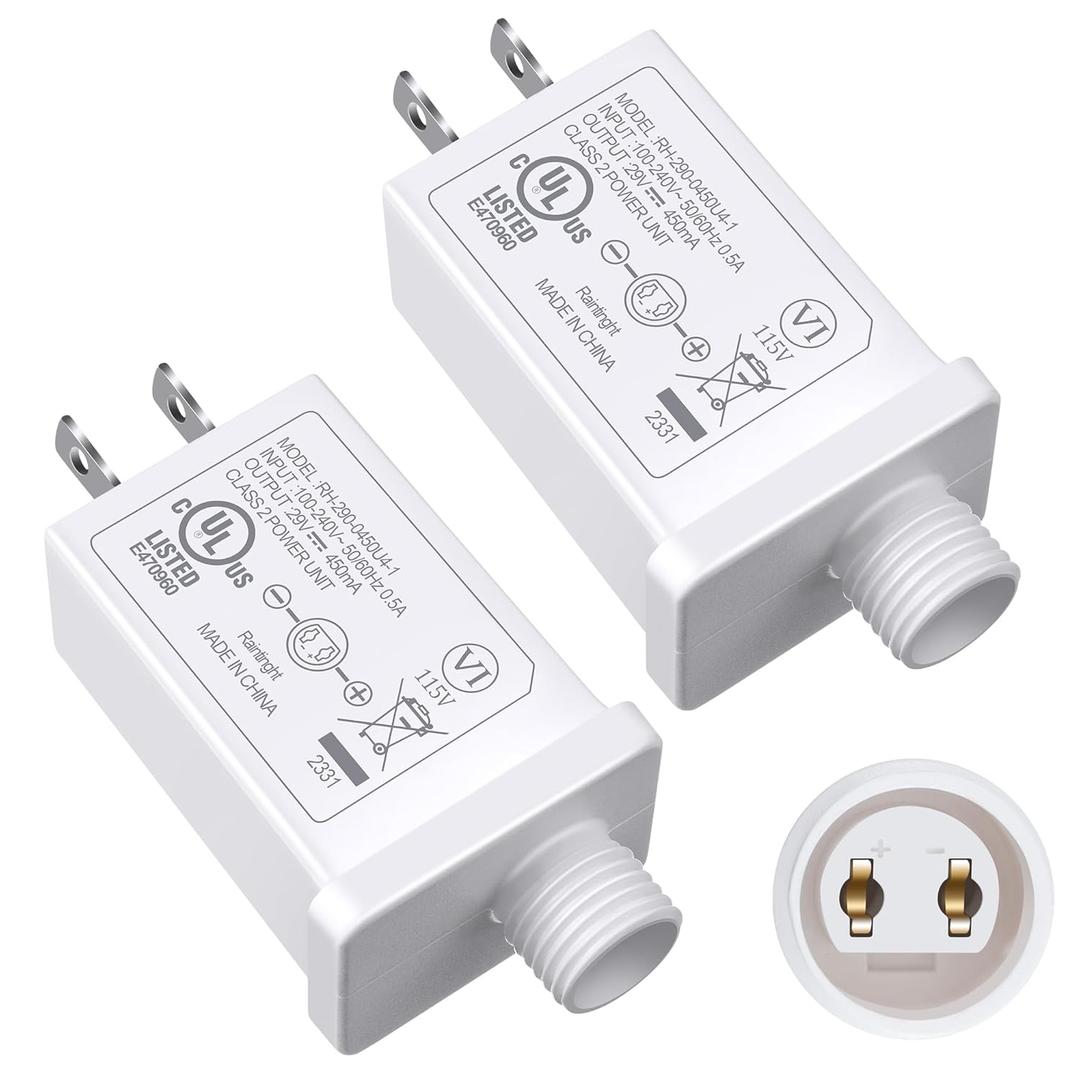 29V 18W LED Power Adapter 29V Class 2 Power Supply, Waterproof IP44 LED Transformer Replacement, Low Voltage Transformer for Christmas Tree Lighting, Holiday String Light, Inflatable Decoration (0.7A)