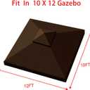 Hugline Outdoor Replacement Canopy Top Double Tier Gazebo Roof Cover for Lowe's Allen Roth 10x12 Gazebo #GF-12S004B-1 (Brown)