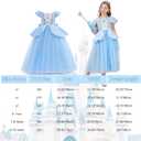 Cinderella Dresses For Girls Little Kids Toddler Princess Fancy Dress Up Clothes + Accessories Halloween Christmas Carnival Birthday Party Role Play Cosplay Costume Blue, Size 110