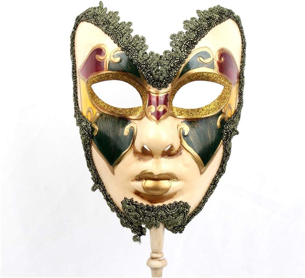 YU FENG Venetian Masquerade Mask Set, Adult Carnival Costume Mask on Stick for Mardi Gras, Masquerade Ball & Party Decor