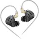 KZ Zax in Ear Headphones 7BA+1DD Hybrid 16 Drivers HiFi Noise Cancelling in Ear Monitor, Zin Alloy Shell Metal Wired Earphone with 3.5mm Jack Detachable 2 Pin 0.75mm Cable (No mic, Black)
