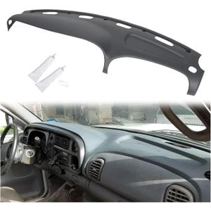 ECOTRIC Dash Cover Overlay Compatible with 1998-2001 Dodge Ram 1500, 1998-2002 Dodge Ram 2500 Base/Dodge Ram 3500 Base Trucks Gray Dashboard Dash Cap Pad Bezel Molded Protector