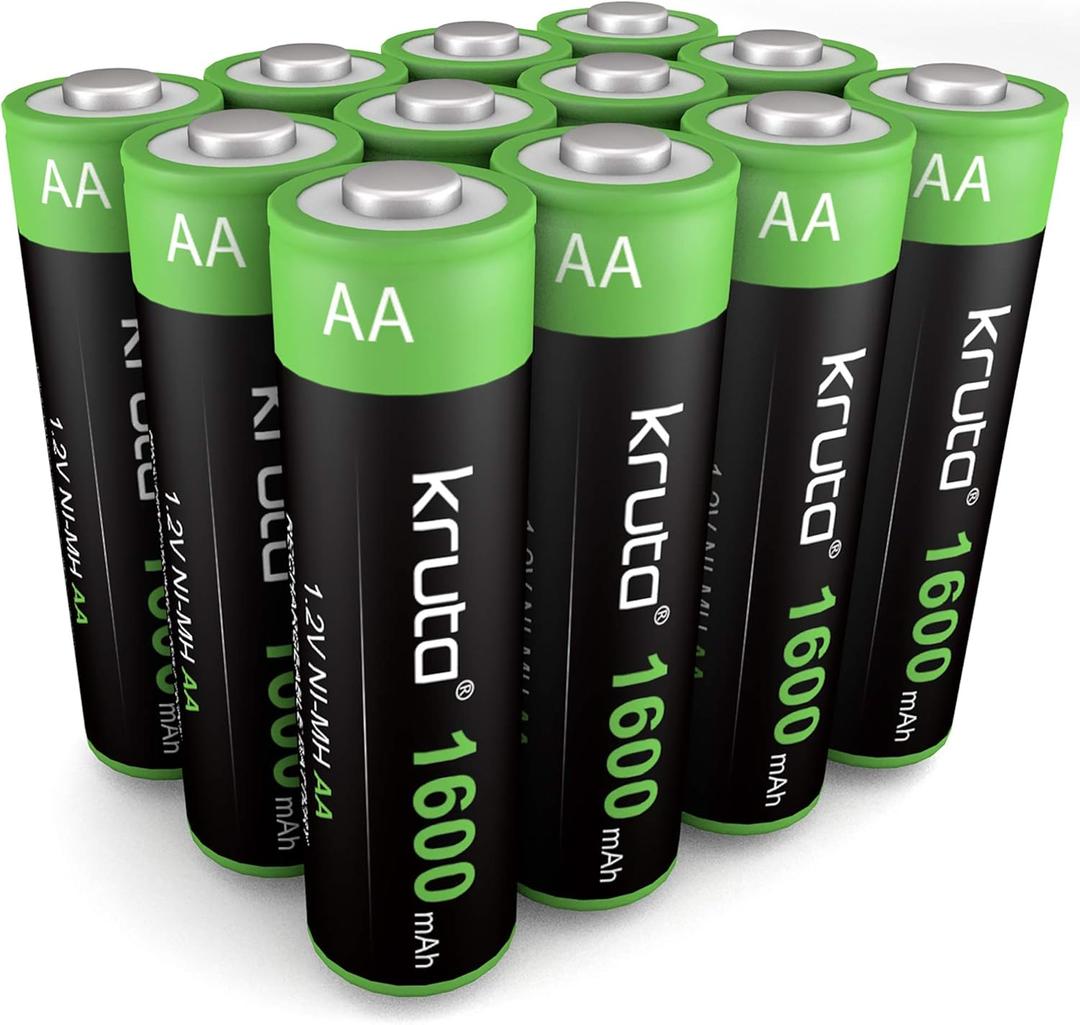 Solar Lights Batteries AA 1600mah High Capacity 1.2V Ni-MH Rechargeable AA Solar Battery for Outdoor Solar Lights, Battery String Lights, TV Remotes, Wireless Mouse, Radio, Flashlight