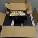 6 Pack Brushed Gold Door Knob with Square Rosette, Heavy Duty Door Knob with Lock, Interior Door Handles for Bath & Bed, (Satin Brass)