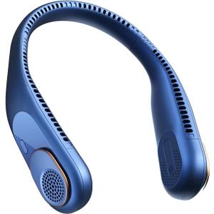 SWEETFULL Portable Neck Fan 360 Cooling Bladeless Personal Fan | No Hair Twisting - 4000mAh USB Rechargeable Wearable Fan for Travel, Birthday Gifts for Men, Women, Mom, and Dad (A1 Blue)