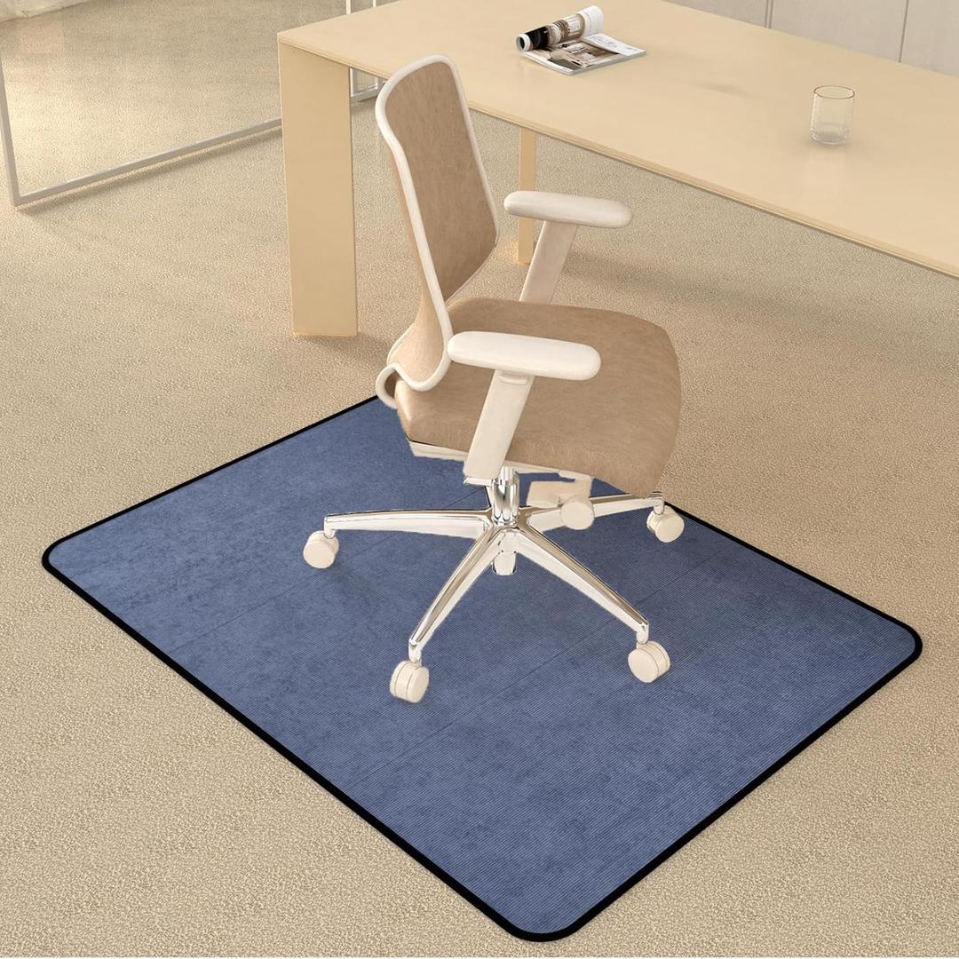 Corduroy Heavy Duty Office Chair Mat for Carpet & Hardwood Floors, Desk Chair Mat for Carpeted Floors and Hardwood Floor for Home Office (48" x 36")